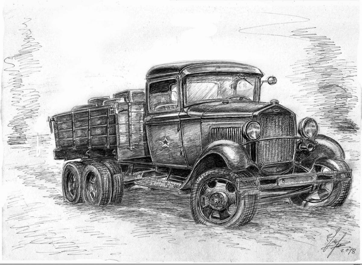 Impressive truck coloring page for kids