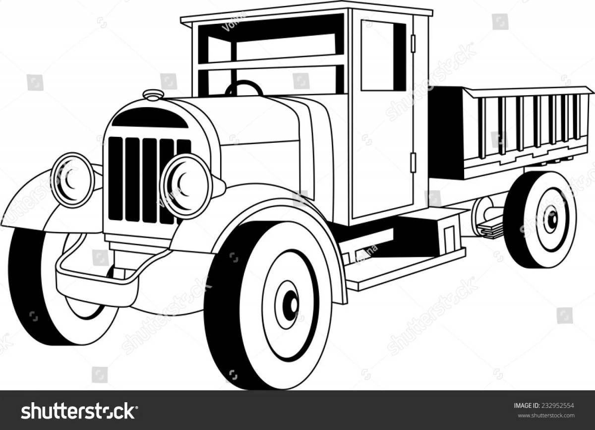 Великолепный грузовик-раскраска для дошкольников