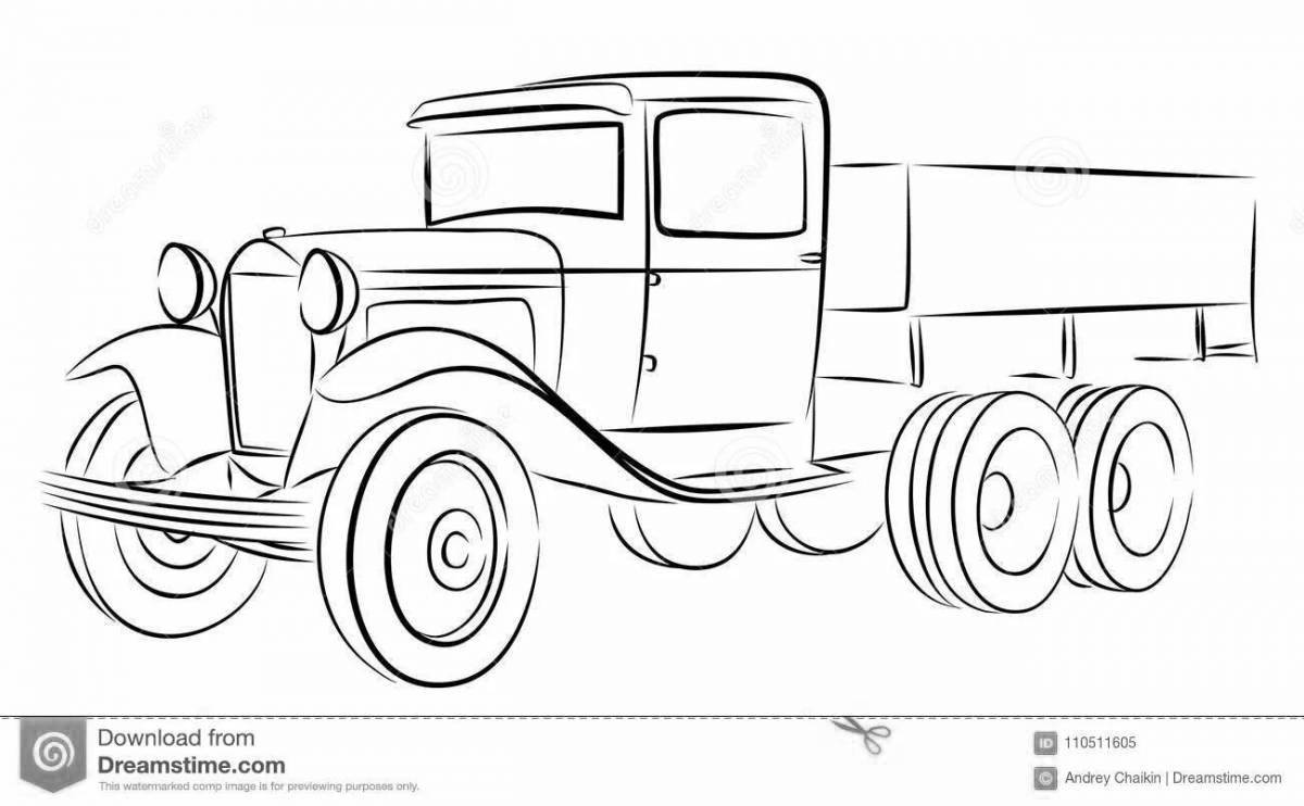 Glitter Truck Coloring Page for Toddlers