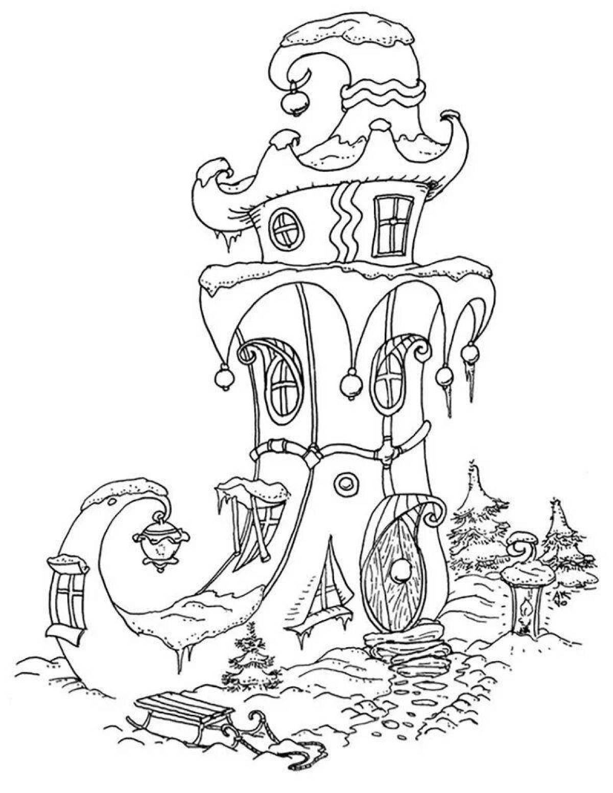 Exquisite fairy tale house coloring book