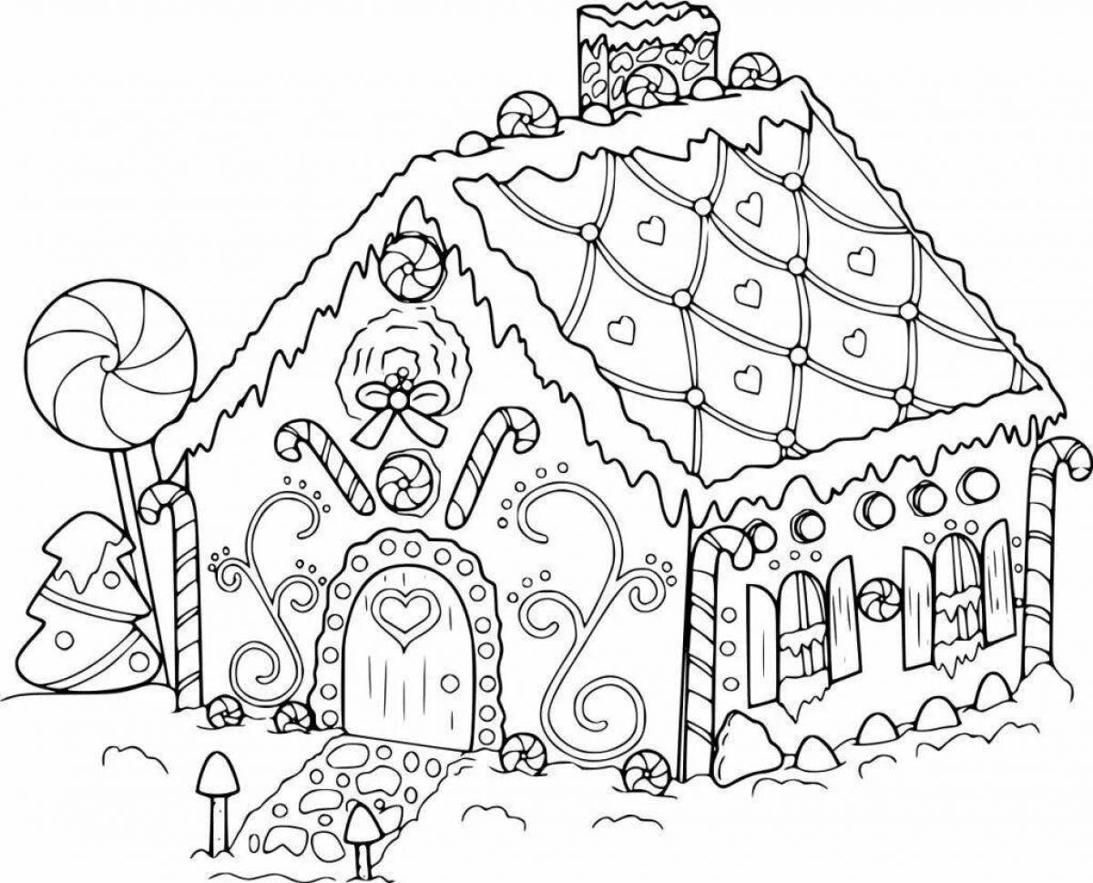 Мистическая раскраска сказочный домик