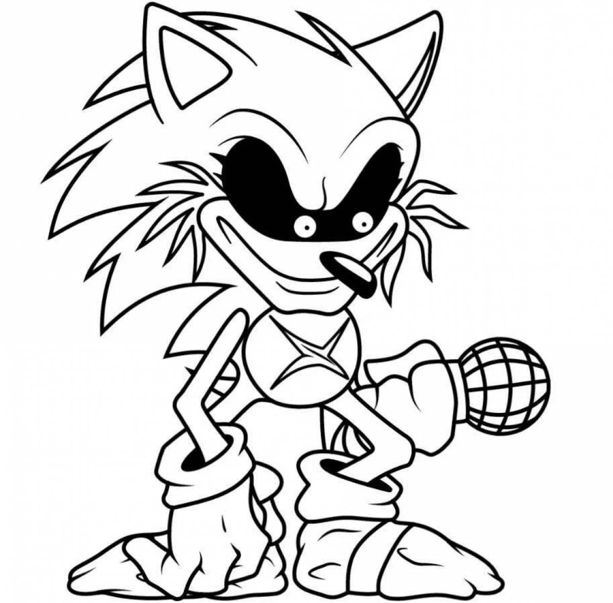 Cute sonic exe coloring book for kids
