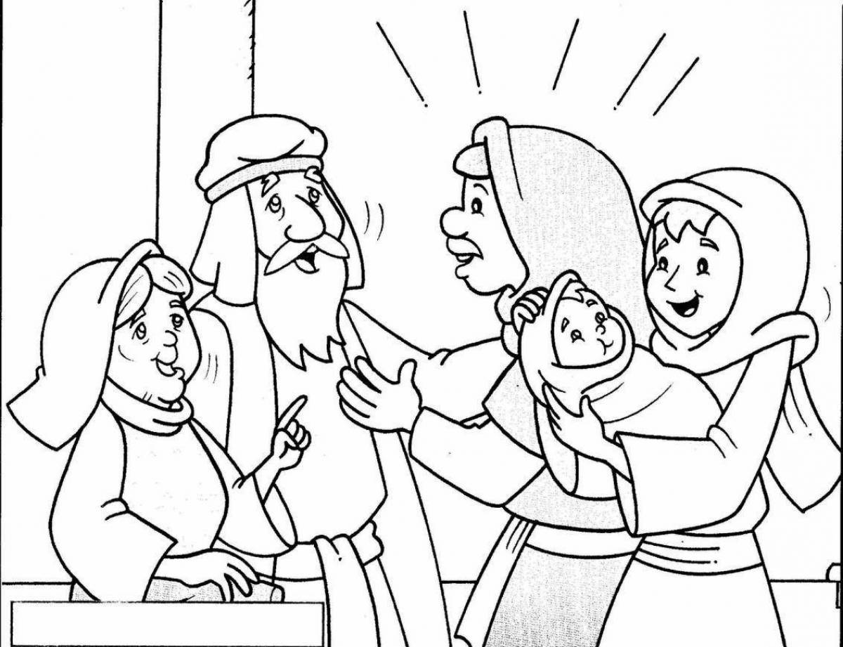 Coloring page blissful meeting of the Lord