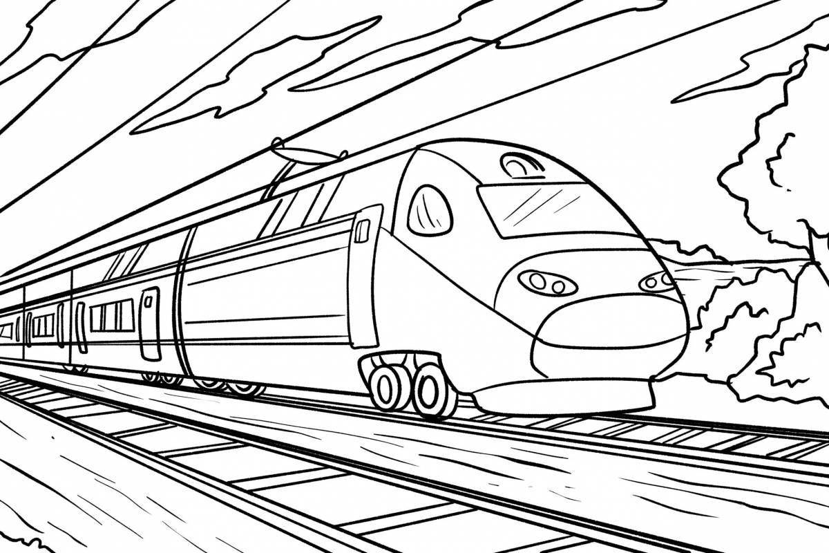 Perfect train coloring book for kids