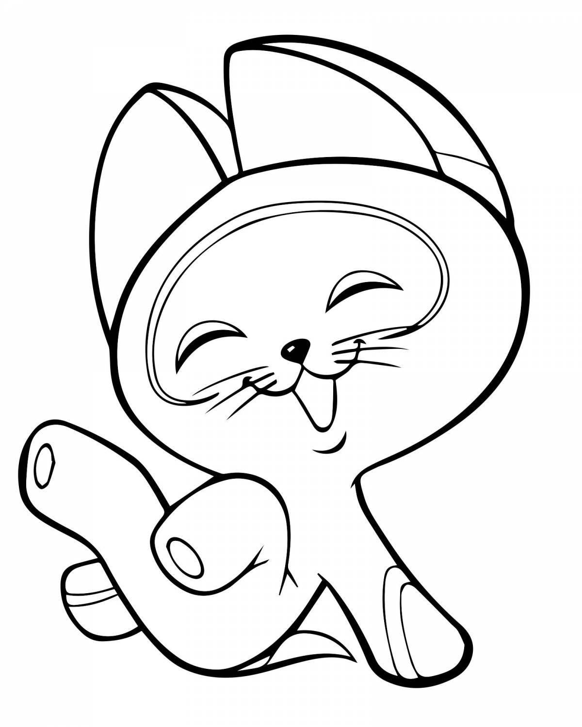 Magic kitten woof coloring for kids