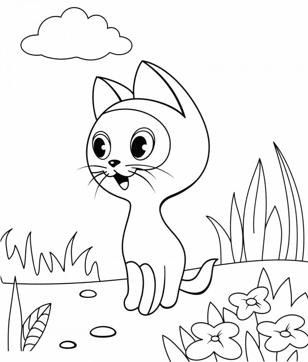 Fabulous kitten woof coloring book for kids