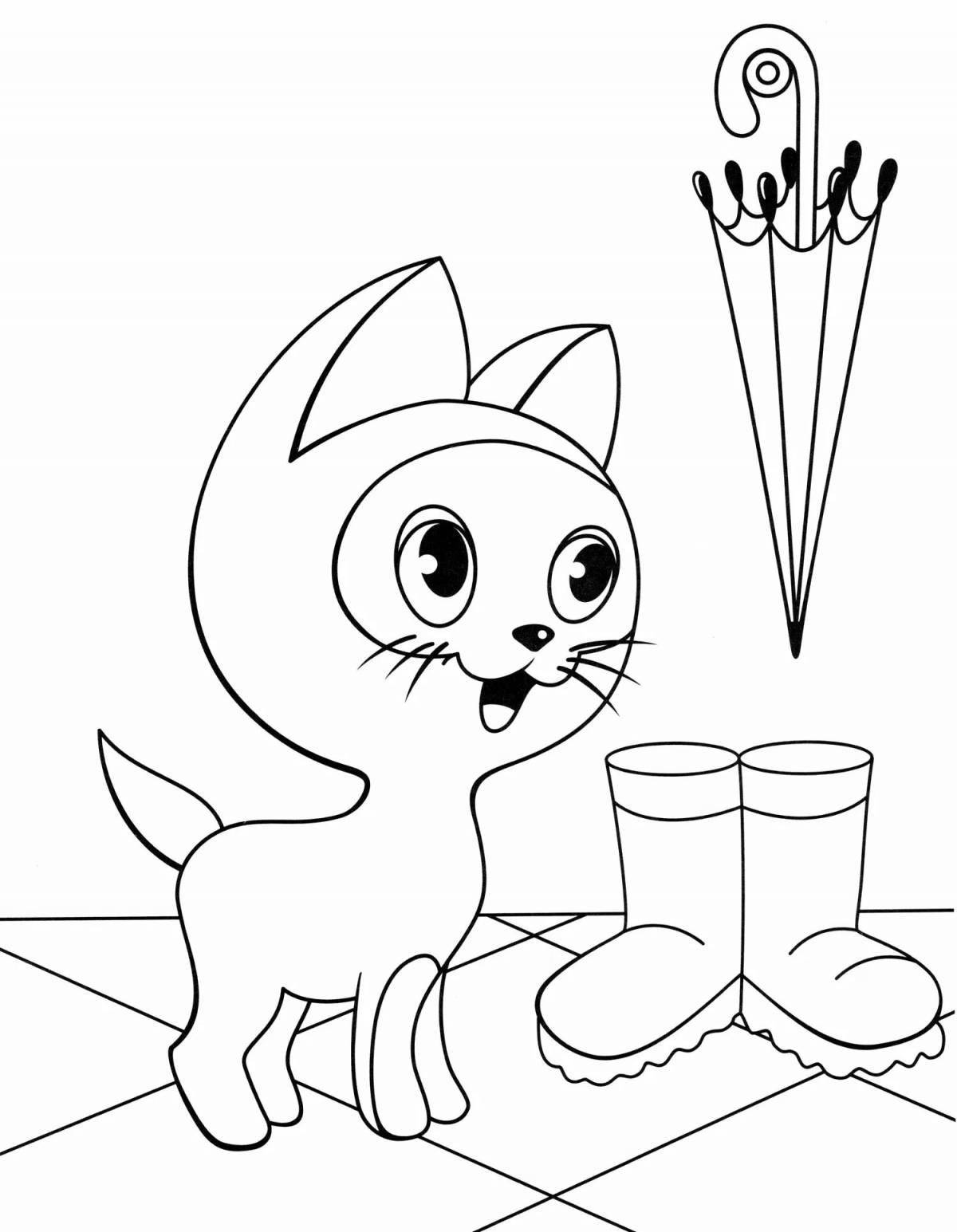 Incredible woof kitty coloring book for kids