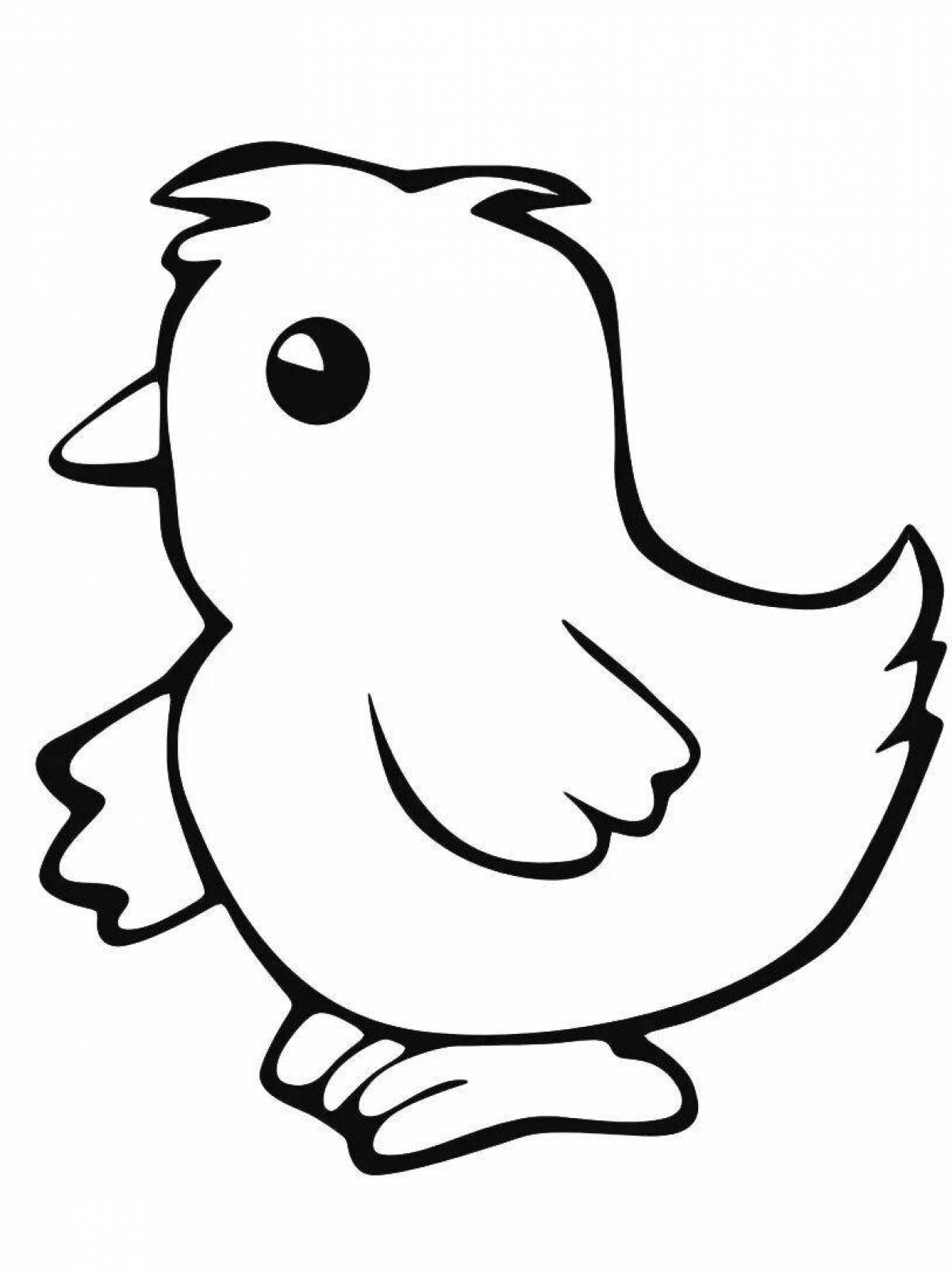 Coloring book sparkling chick for kids