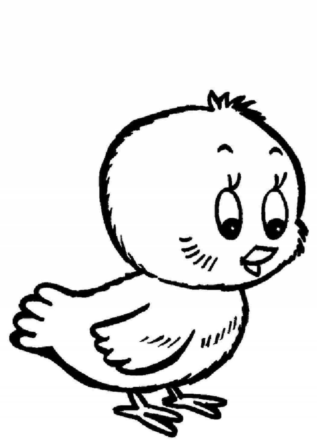 Adorable chick drawing for kids