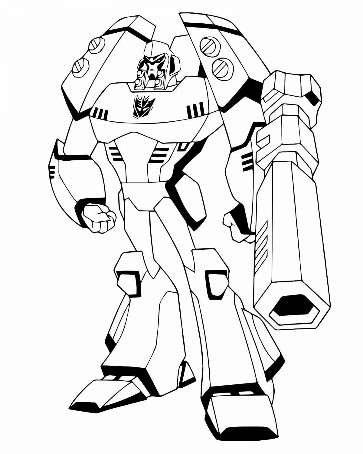 Colorful autobots coloring pages for kids