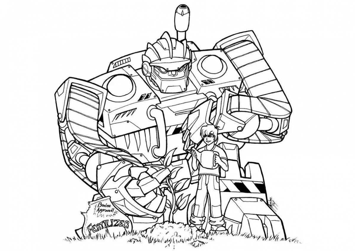 Playful Autobot Coloring Page for Kids