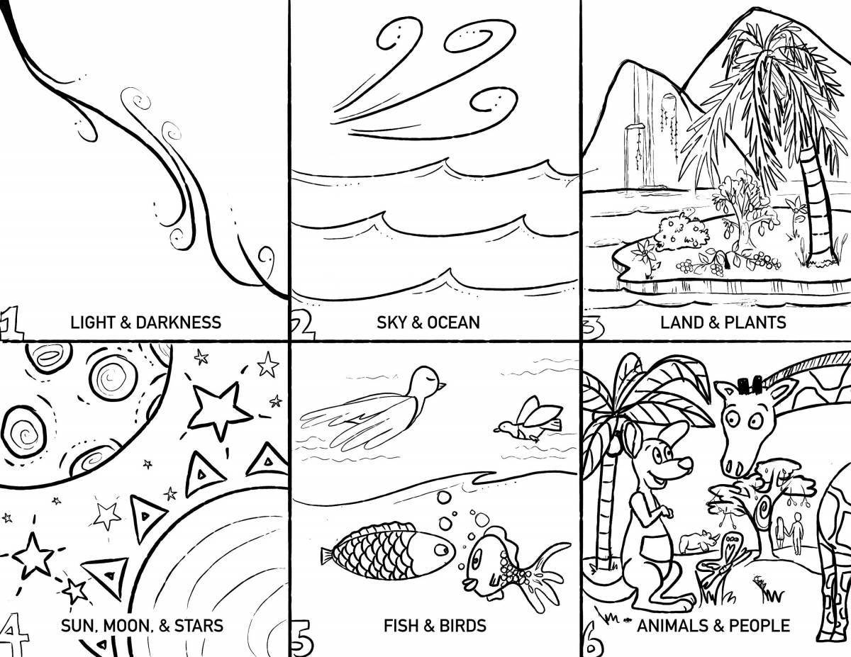 Beautiful creation of the world for children