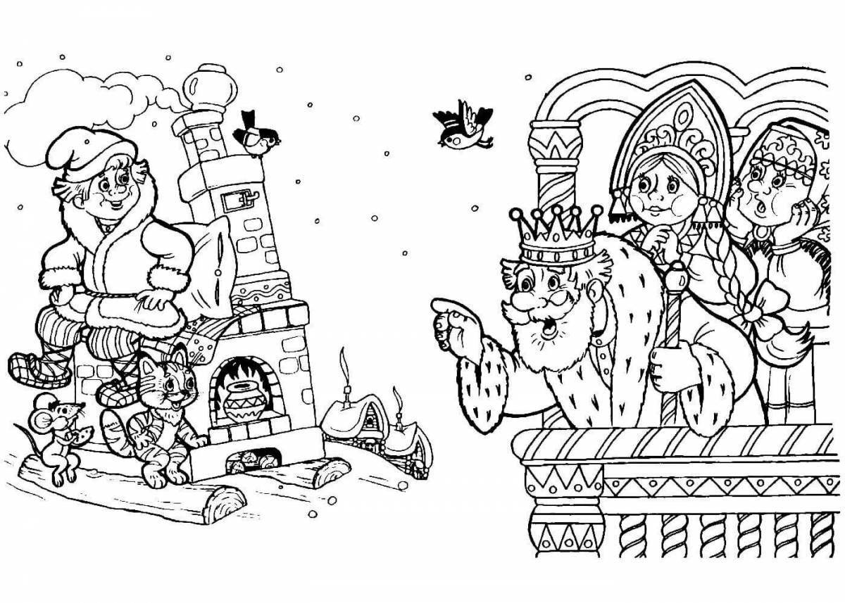 Playful Russian oven coloring book for kids