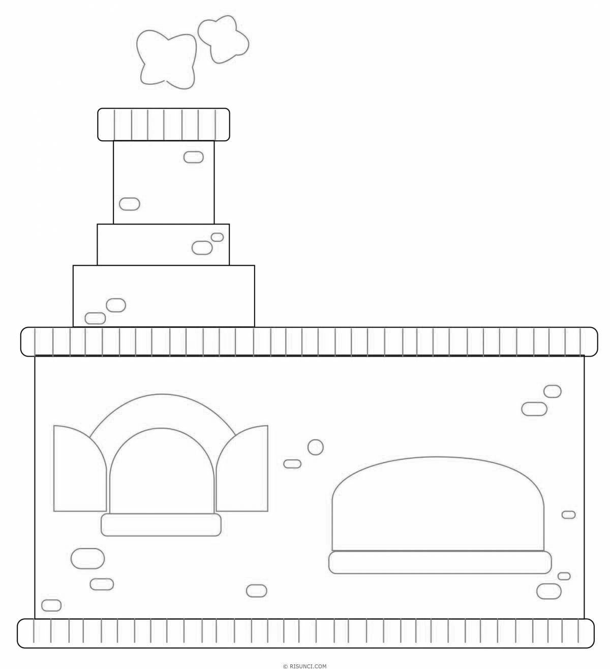 Beautiful Russian oven coloring pages for kids