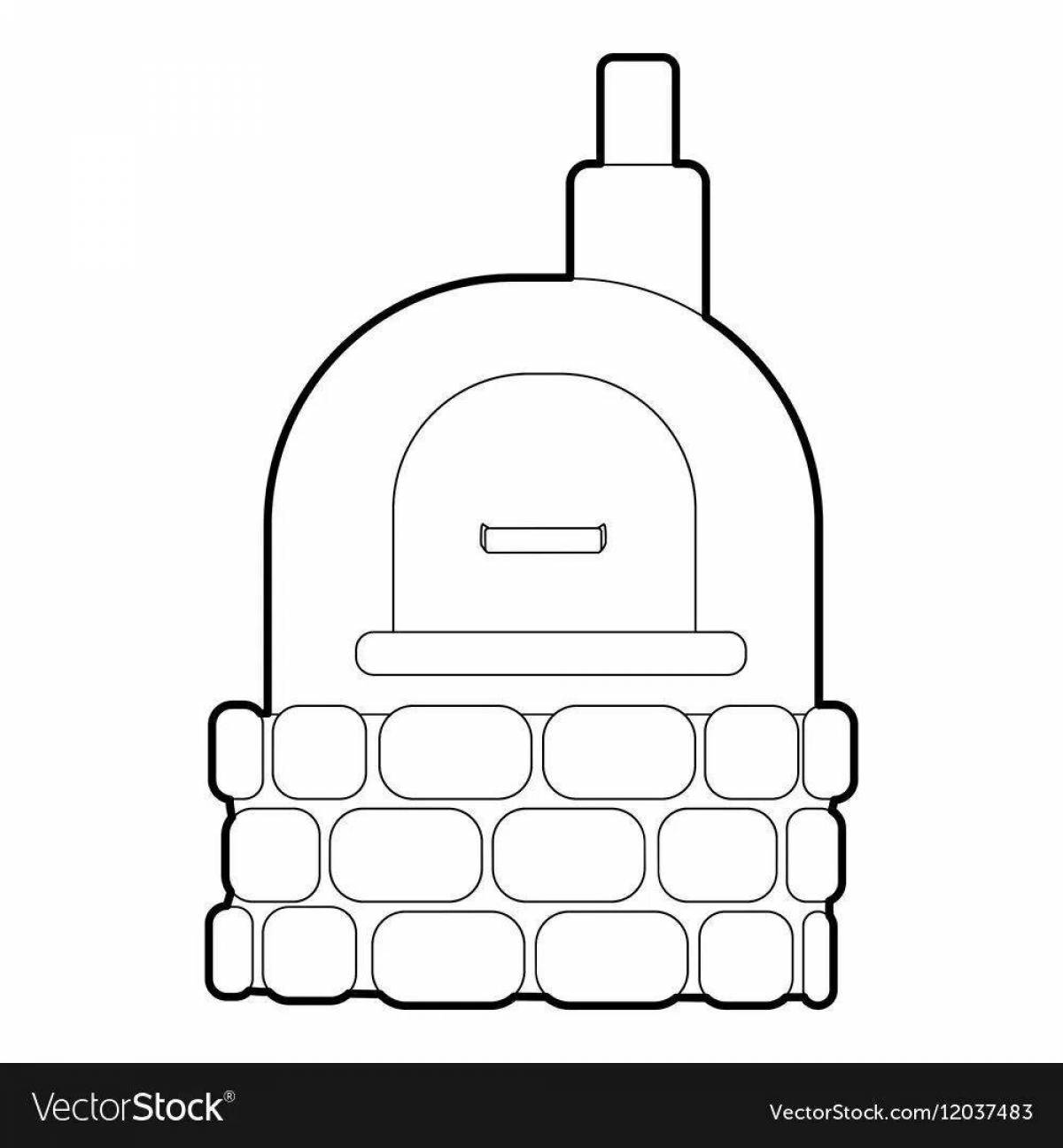 Interesting Russian oven coloring pages for kids