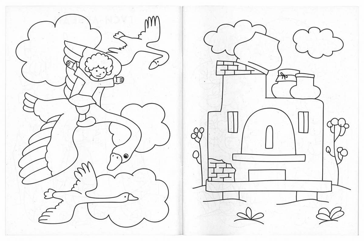 Amusing Russian stove coloring for children