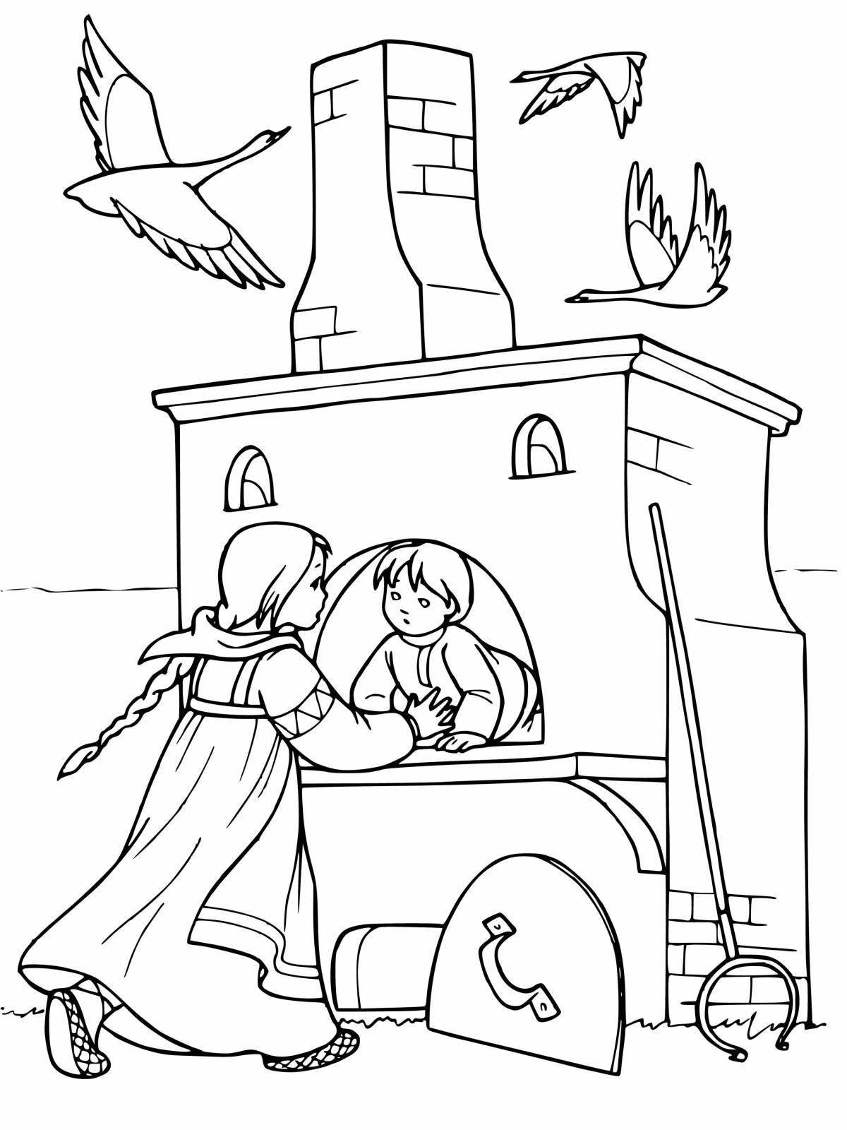 Radiant Russian oven coloring pages for kids