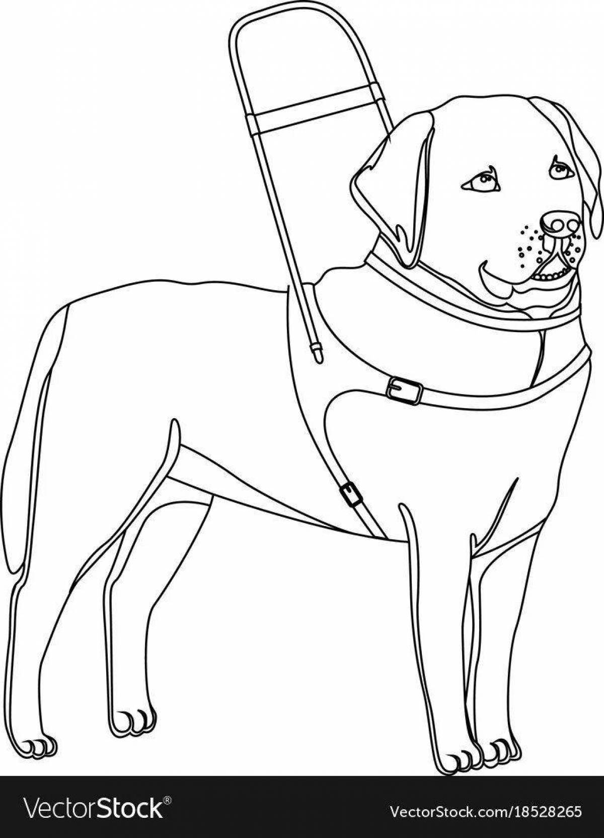 Coloring pages happy service dogs for kids