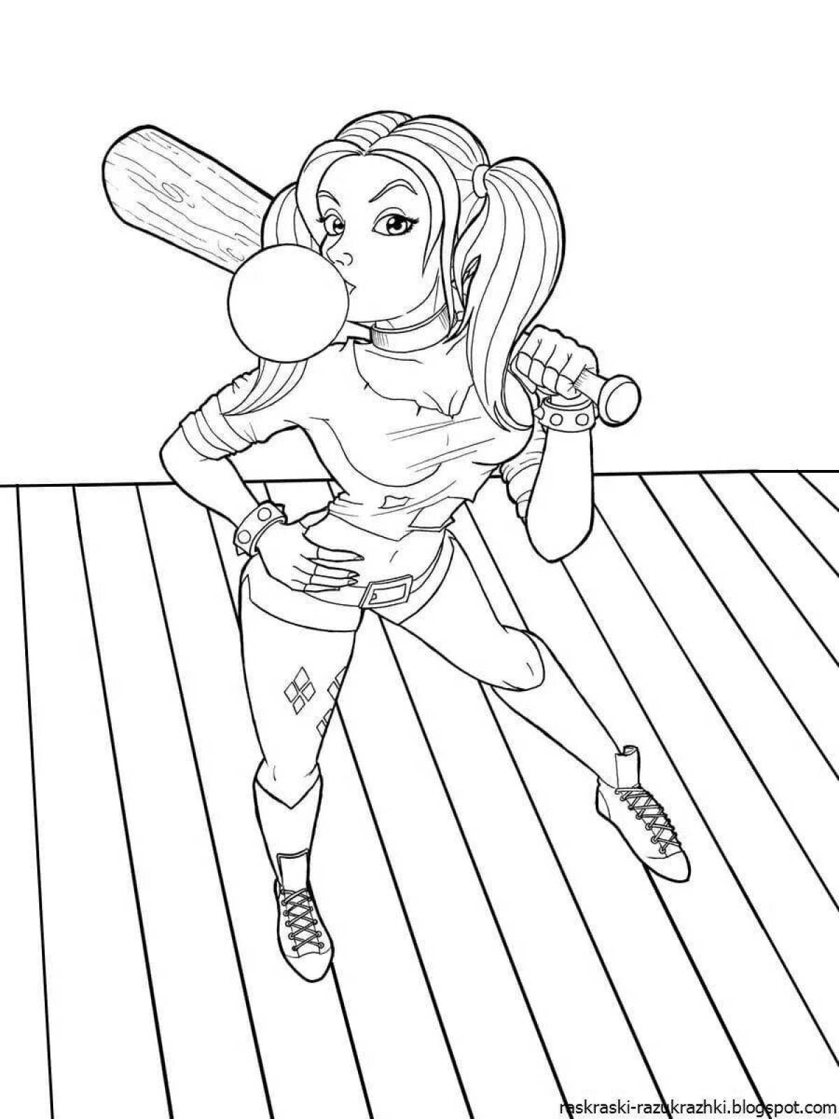 Awesome harley quinn coloring book for girls
