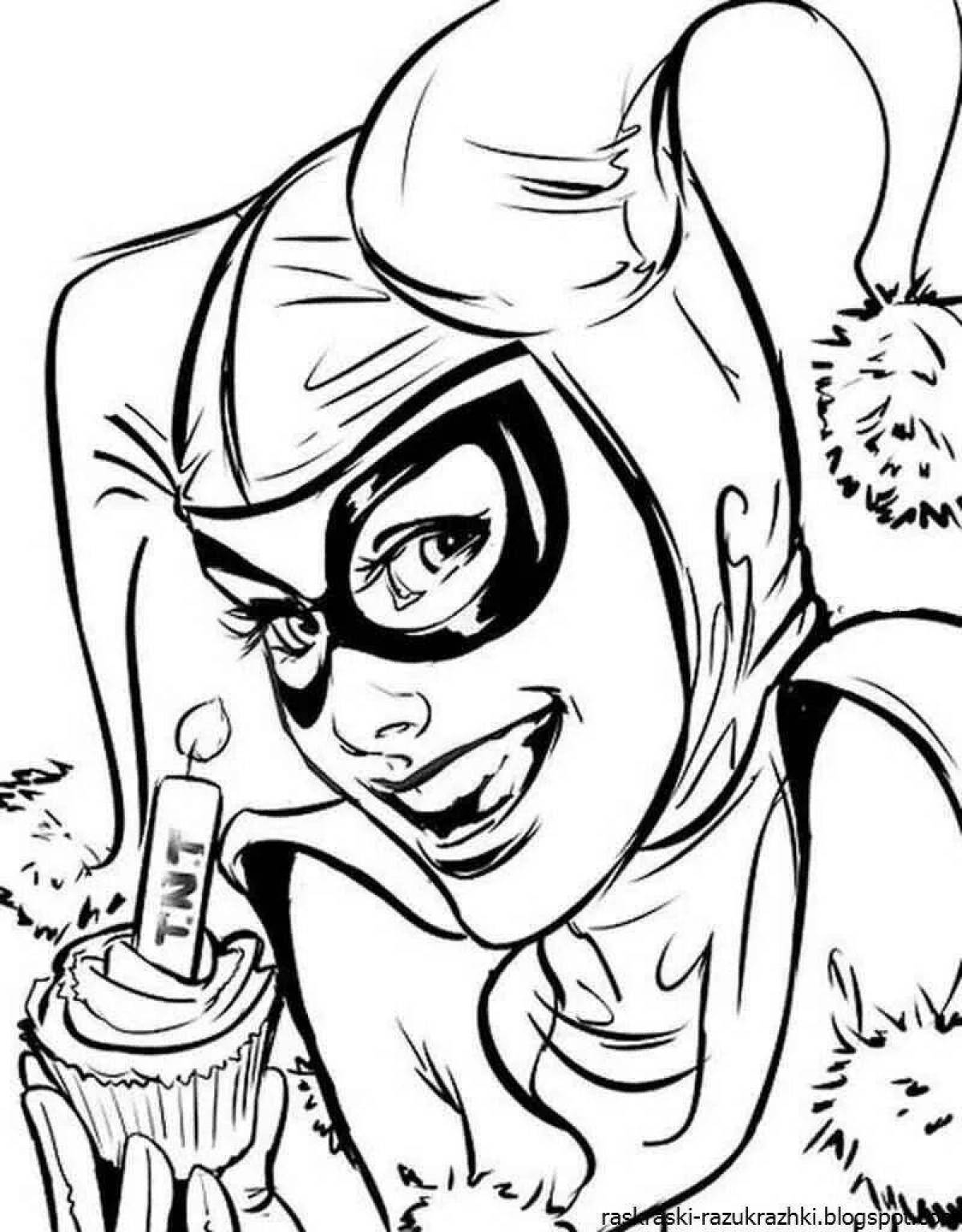Exquisite coloring harley quinn for girls