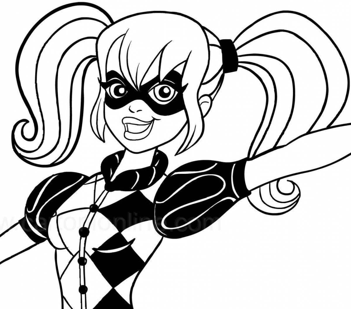 Animated harley quinn coloring book for girls