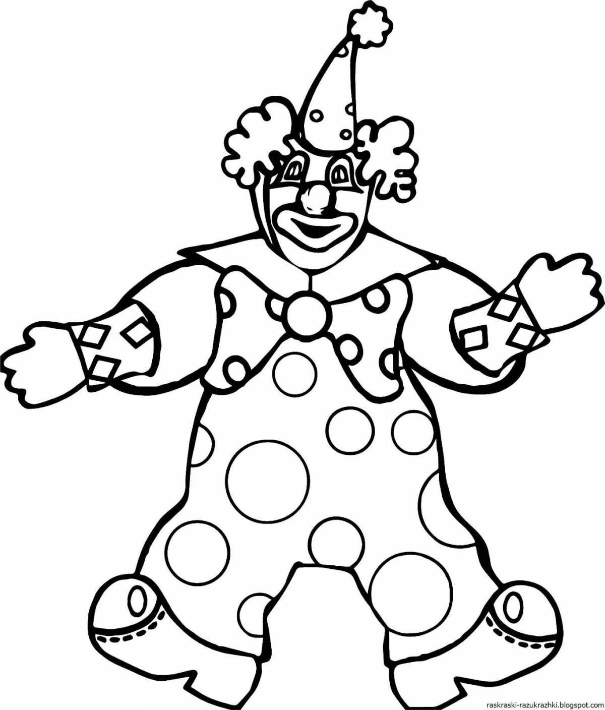 Fun coloring funny clown for kids