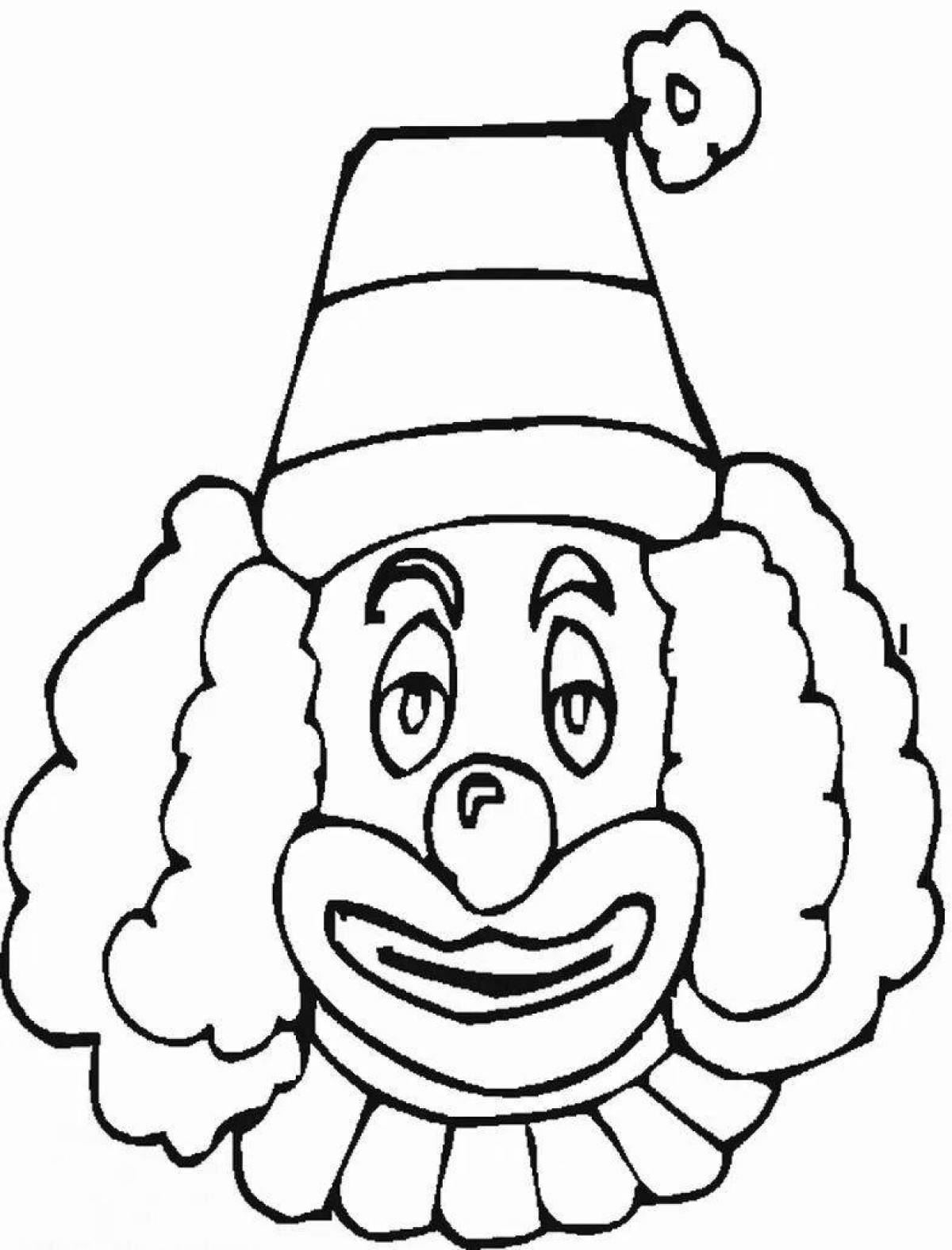 Fun coloring funny clown for kids
