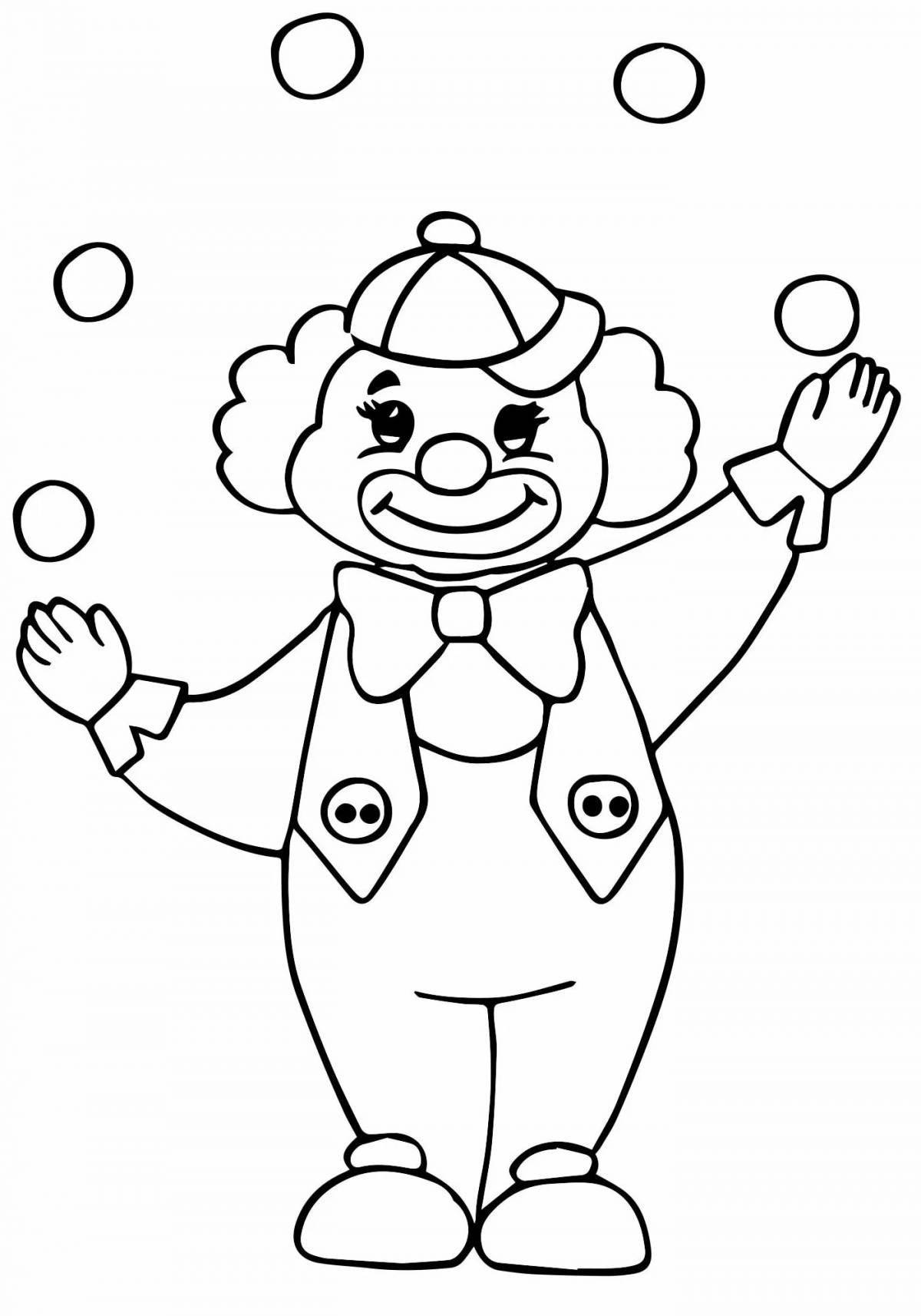 Witty funny clown coloring book for kids