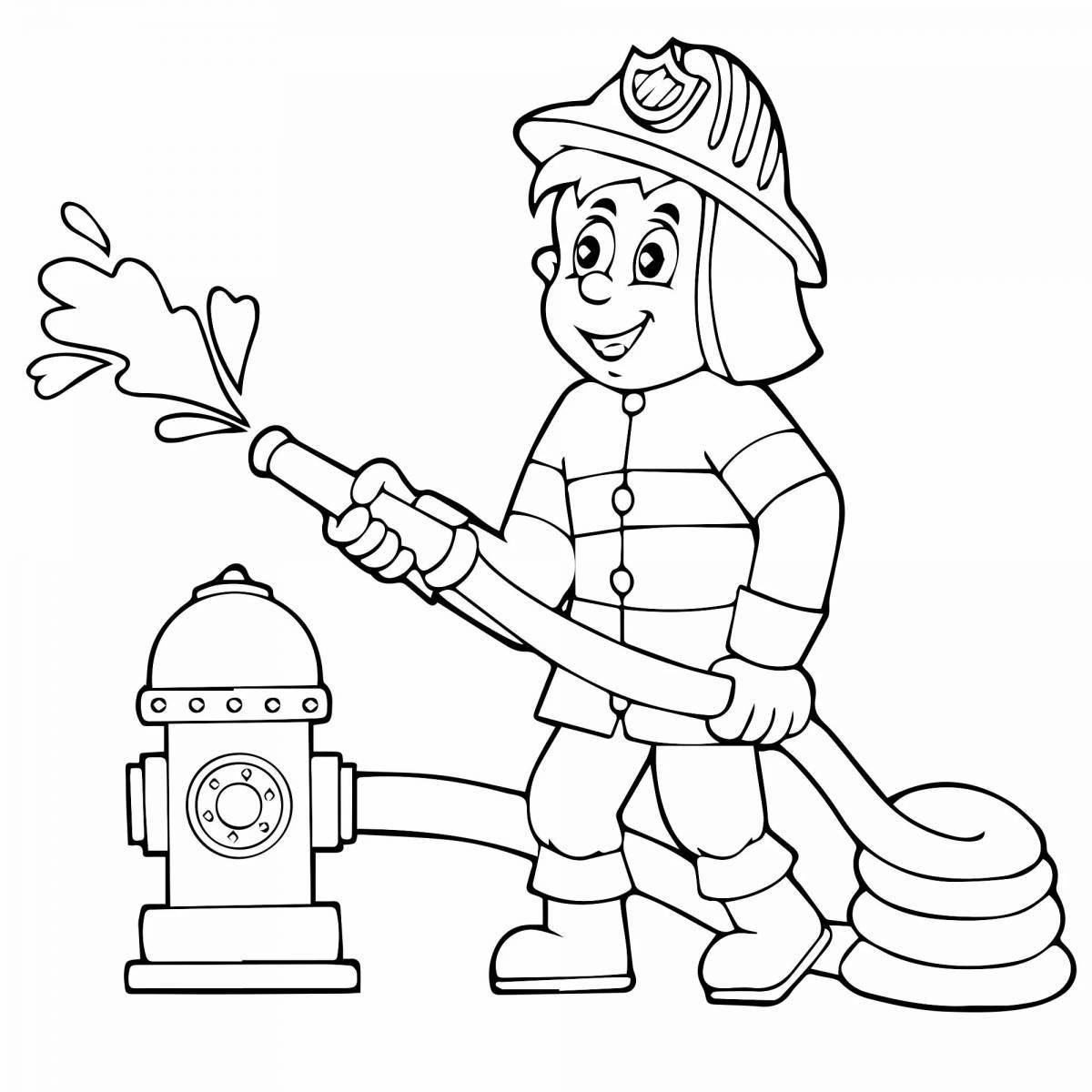 Веселая раскраска «огненный щит» для детей
