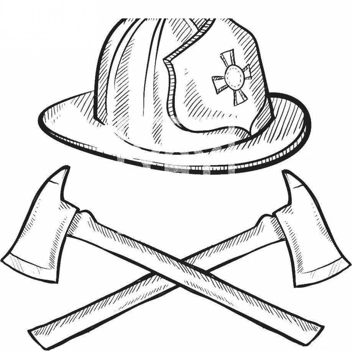 Cute fire shield coloring page for kids