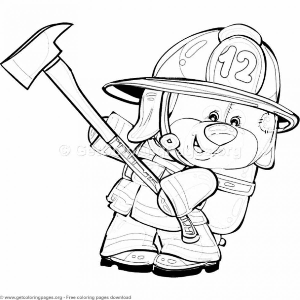 Glorious Fire Shield Coloring Page for Kids