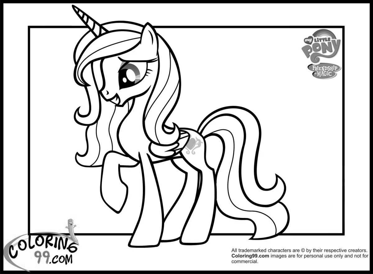Pretty coloring page pony game for girls