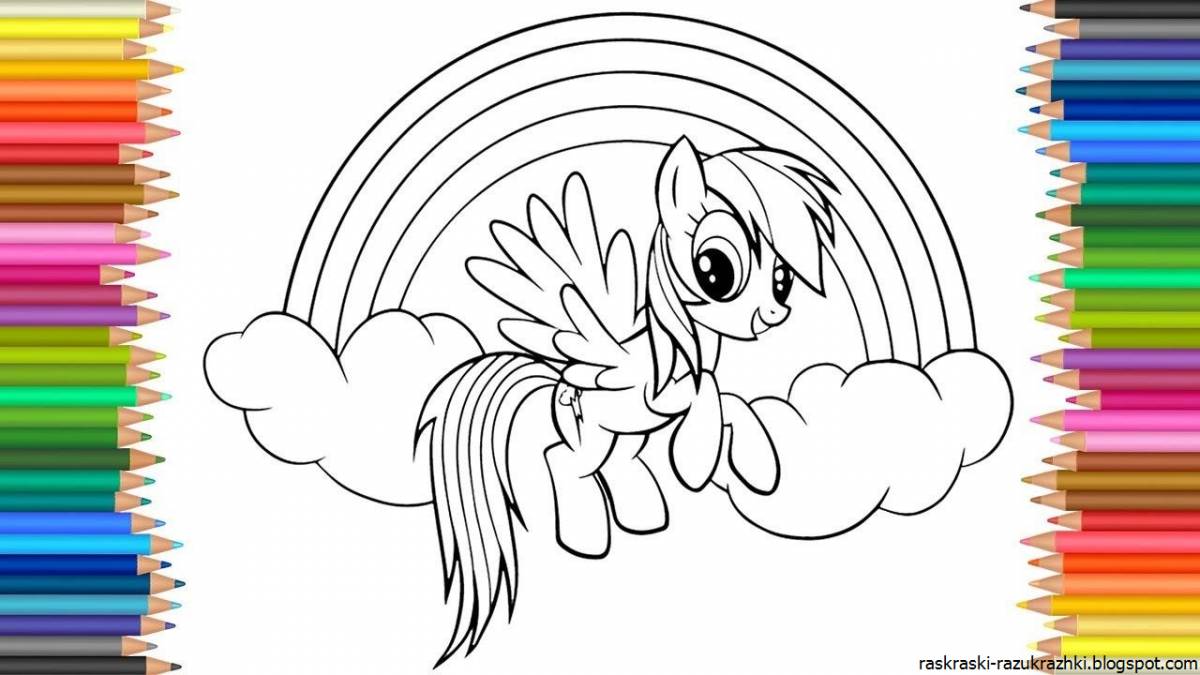 Blessed rainbow friends coloring page