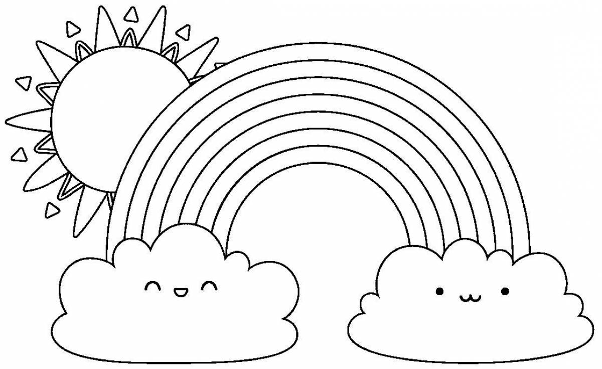 Majestic rainbow friends coloring page