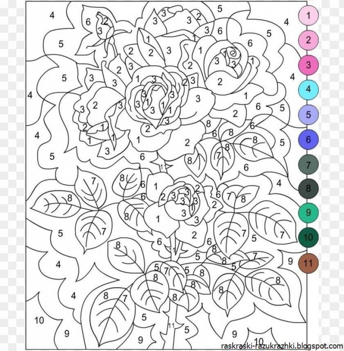 Color-explosion coloring page by numbers