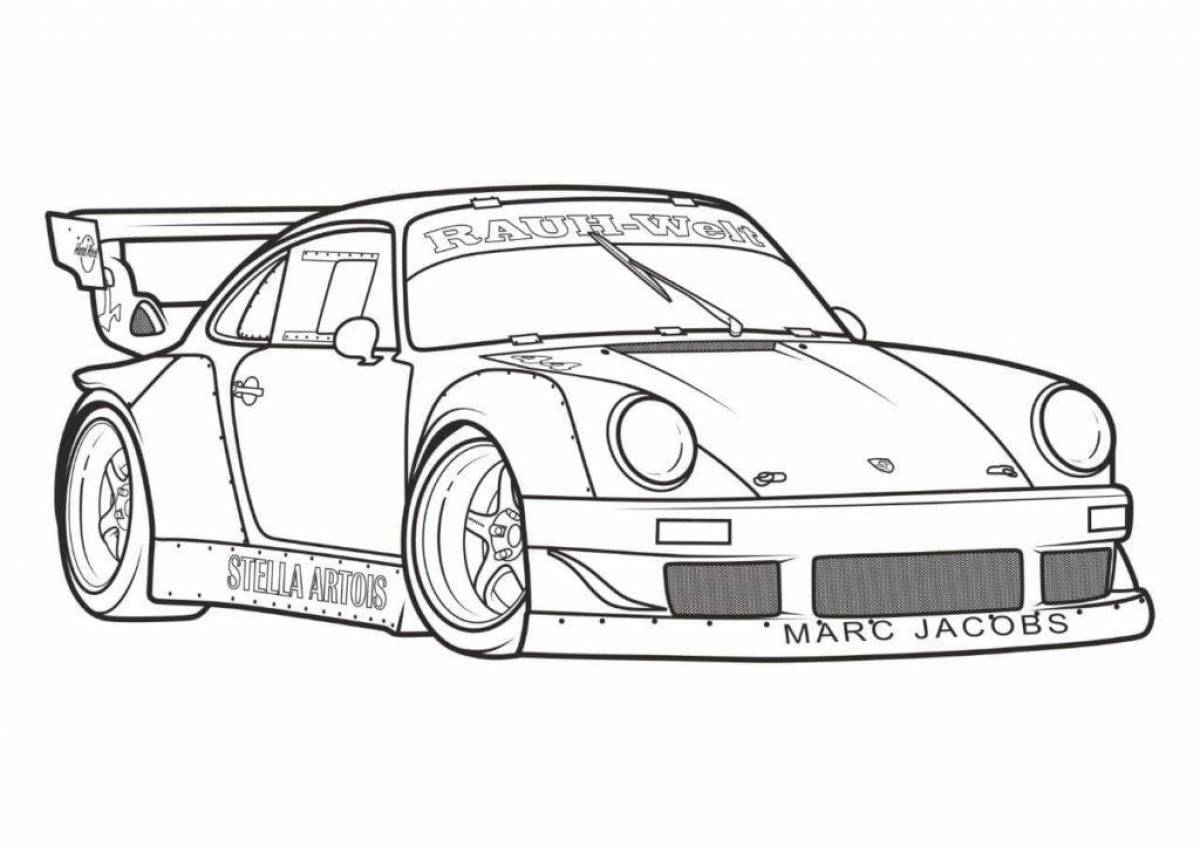 Dazzling car coloring page