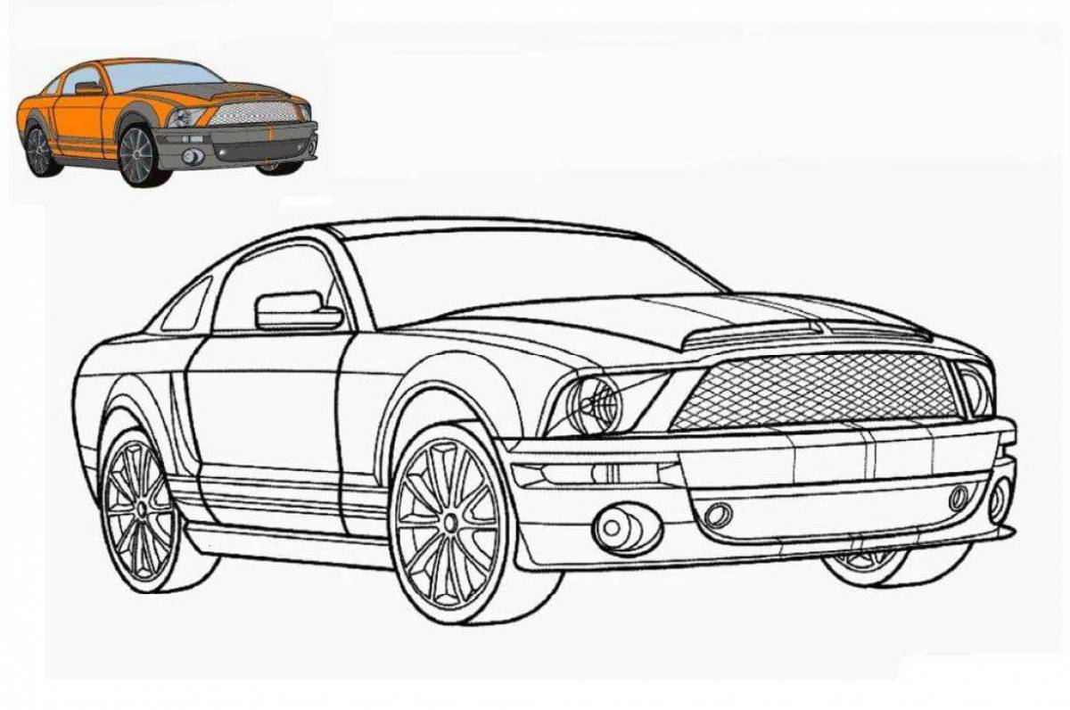 Exotic car coloring page