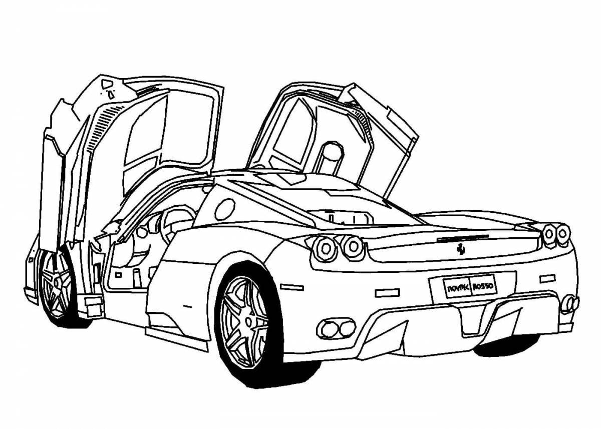 Luxury car coloring page