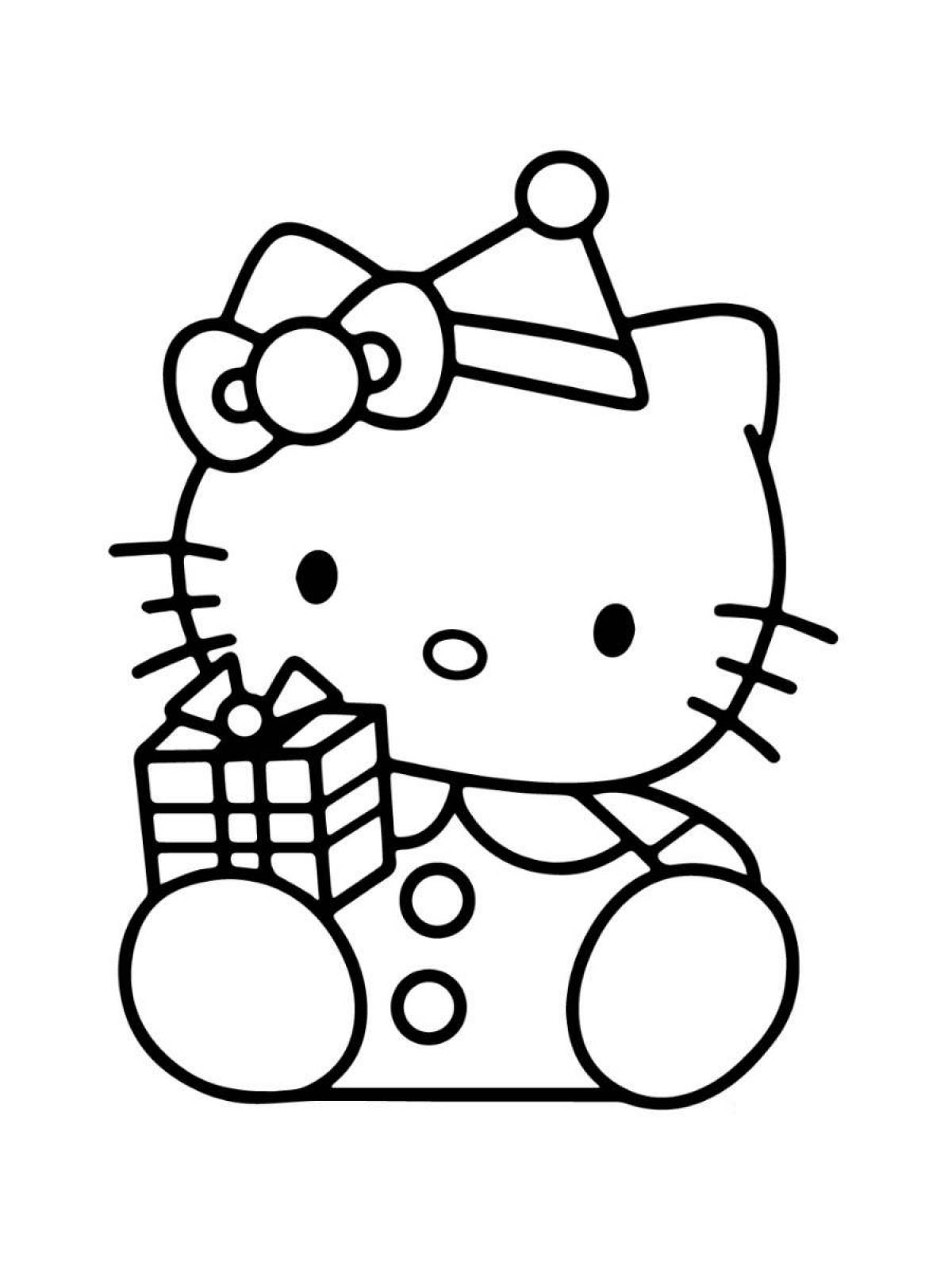 Анимированная страница раскраски hello kitty
