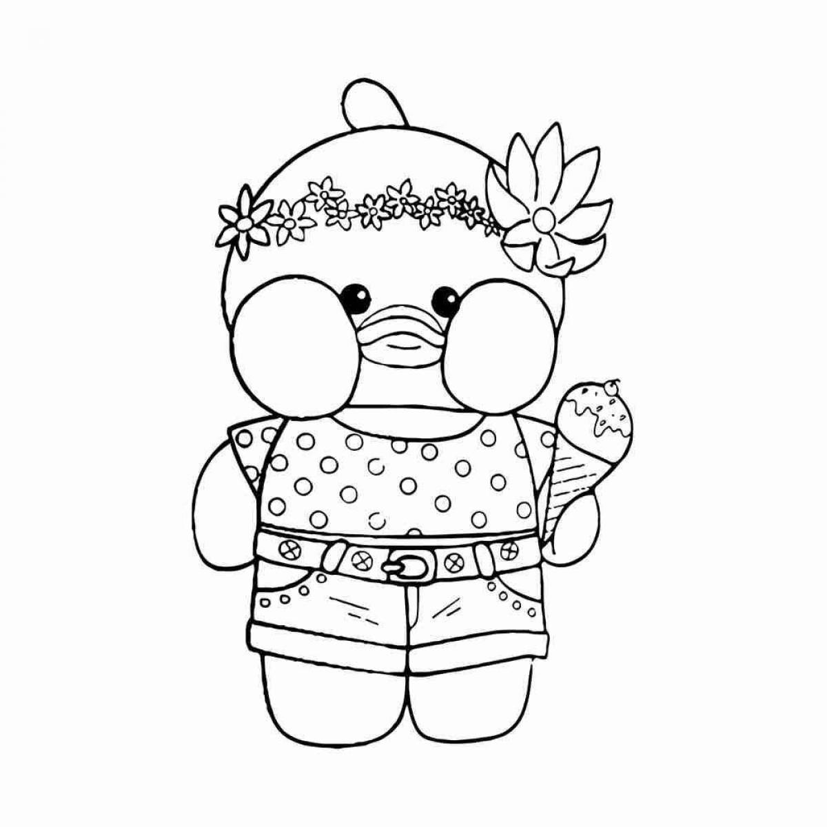Lalafanfan sparkling duck coloring page