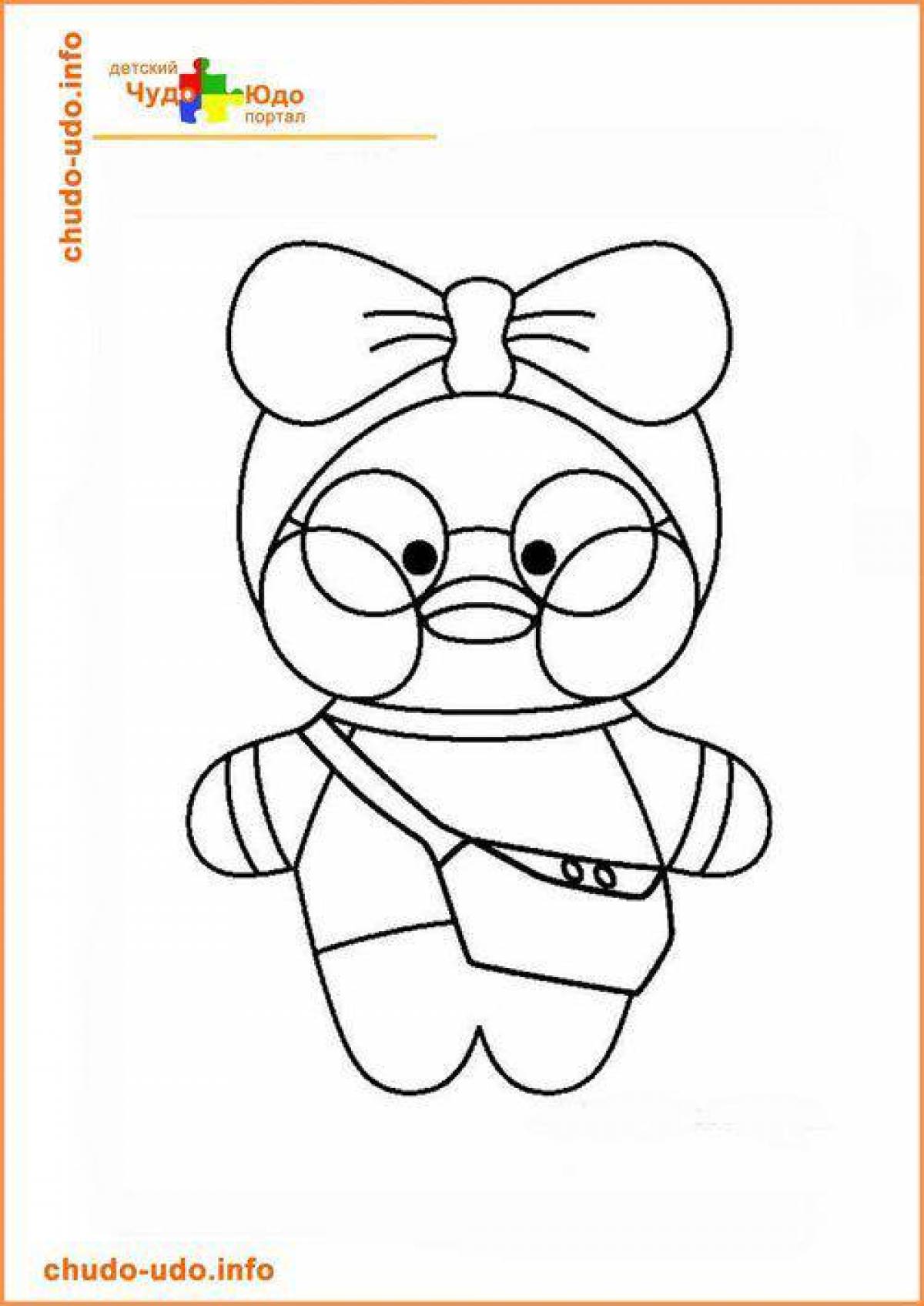 Lalafanfan shining duck coloring page