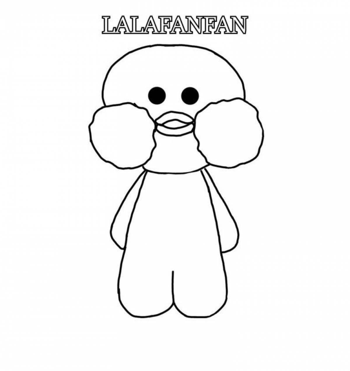 Lalafanfan humorous duck coloring page