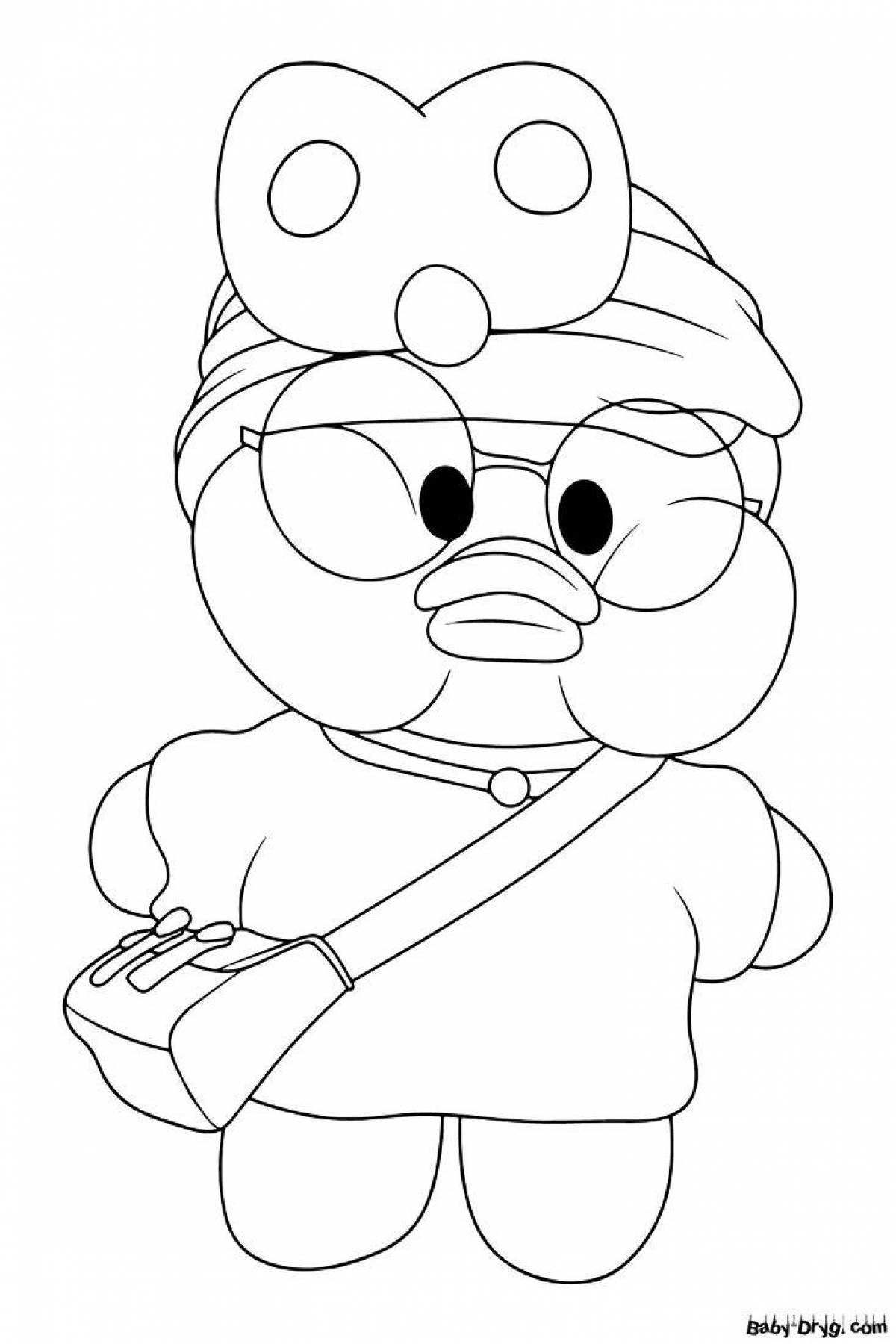 Charming duck lalafanfan coloring pages