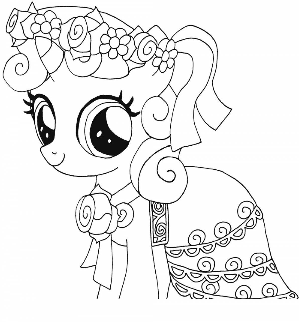 Radiant pony coloring page