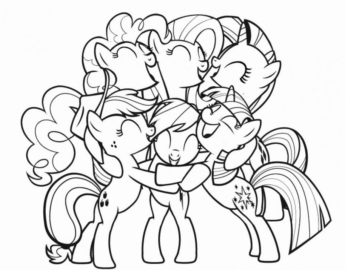 Outlandish pony coloring page