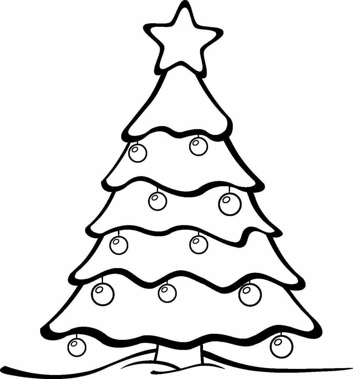 Сверкающая раскраска рождественская елка