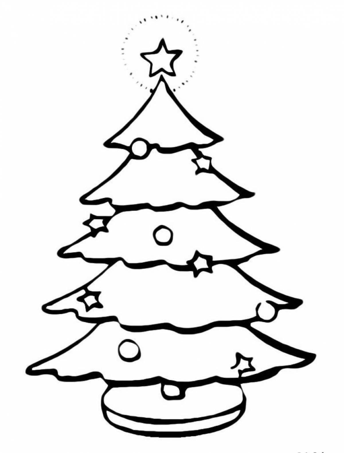 Живая раскраска рождественская елка