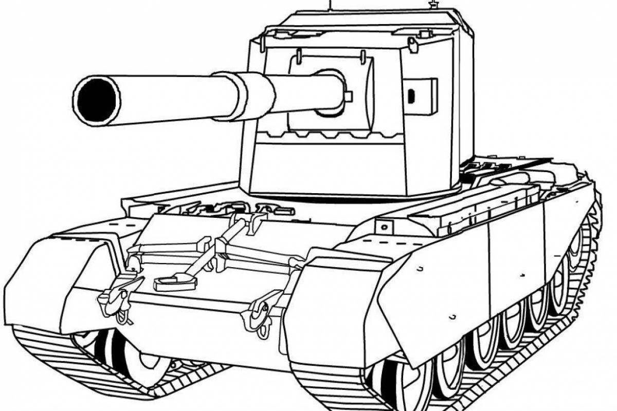Impressive tank coloring page