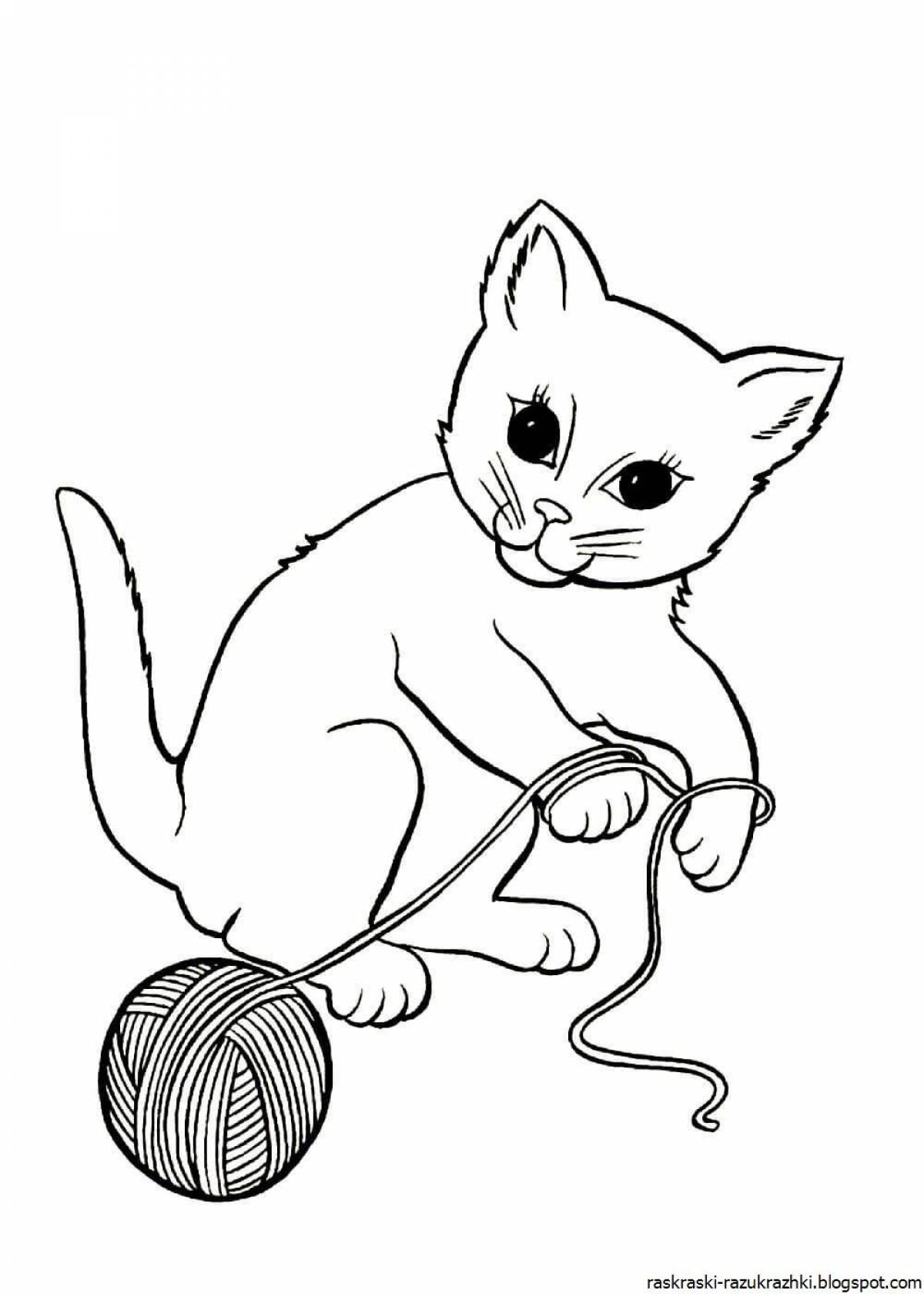 Glowing kitty coloring page