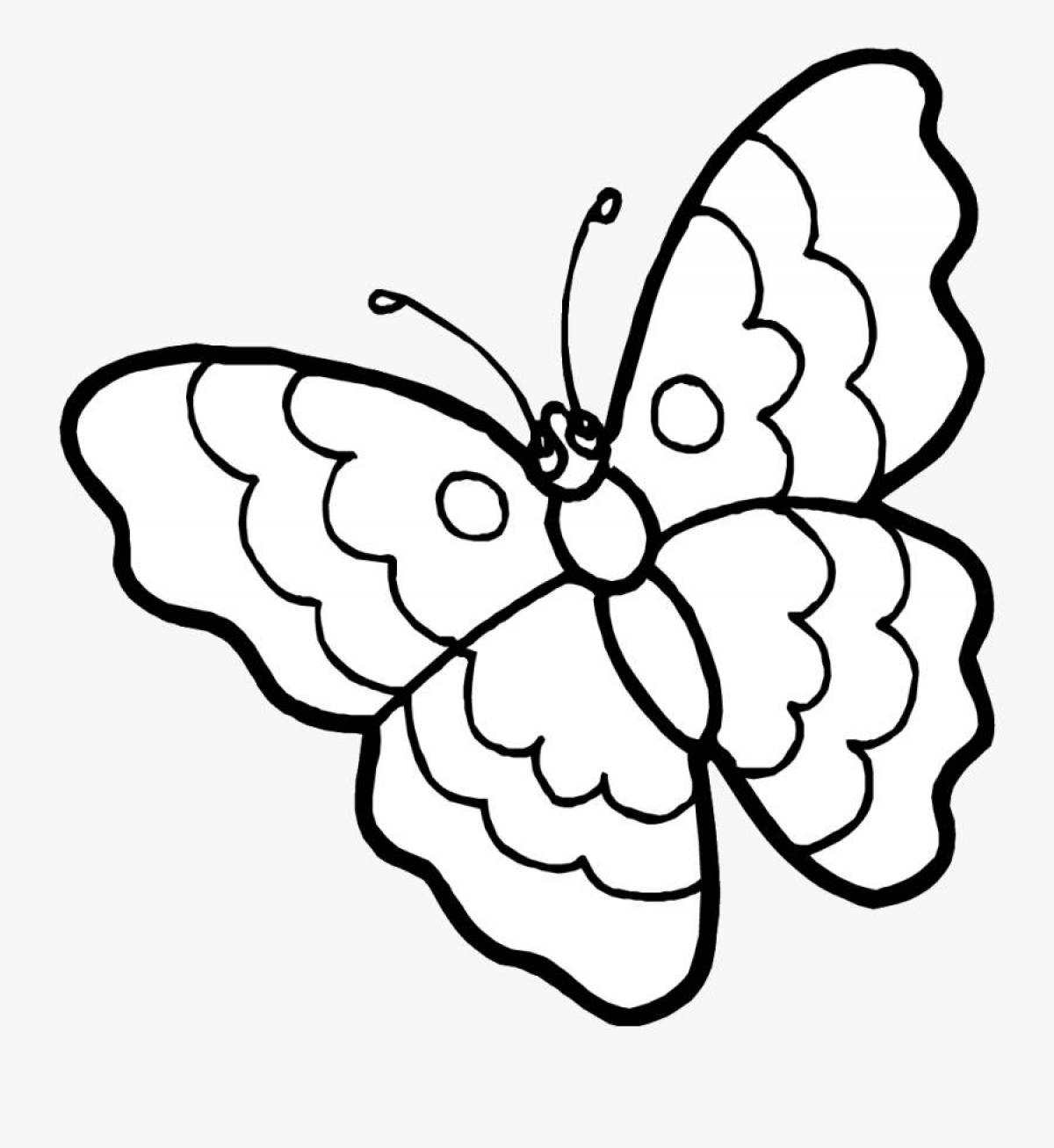 Яркая бабочка раскраска